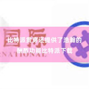 比特派贯穿还提供了浩瀚的酬酢功能比特派下载